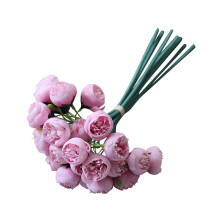 Bouquet de camélias artificiels, 27 têtes, nuances assorties