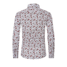 Men's Floral Cotton Slim Fit Long Sleeve Button Down Shirt