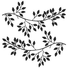 Ensemble de 2 décorations murales en métal représentant une feuille d'olivier
