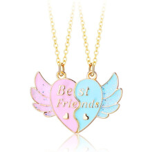 BFF Necklace Gold-Plated Magnetic Pink Blue 17.2 Inch