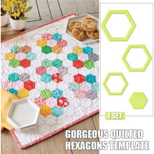Hexagon Quilt Sewing Template Cotton Fabric Kit