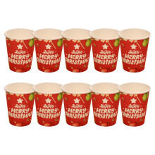 Christmas Paper Cups for Hot Cold Drinks 10 Pcs