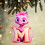 Pink Dinosaur Christmas Ornament Acrylic Initial Pendant 26 1