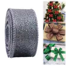 Glitter Wired Ribbon Metallic Edge 2.5 inch x 10 yards