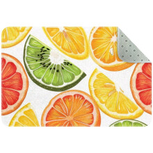 Lemon and Sliced Fruit Door Mat Indoor Non-slip 2x3 ft