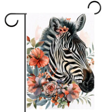 African Wildlife Zebra Garden Flag Double Sided 12 x 18 Inch