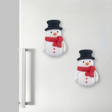Christmas Fridge Magnets Santa Claus 2-Pack 5.4 Inch White