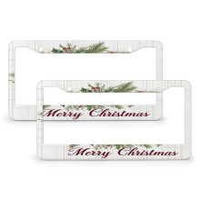 Vintage Berry Wreath License Plate Frame Stainless Aluminum