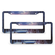 Police Patrol Car License Plate Frame Aluminum 2 Pieces