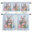 Easter Bunny Kitchen Curtains and Valances Set Pink Blue 1