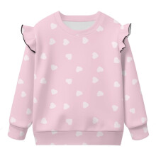Pink Heart Ruffle Sweatshirt for Toddler Girls Size 3-4