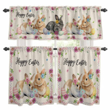 Easter Kitchen Curtains and Valances Set Linen Texture