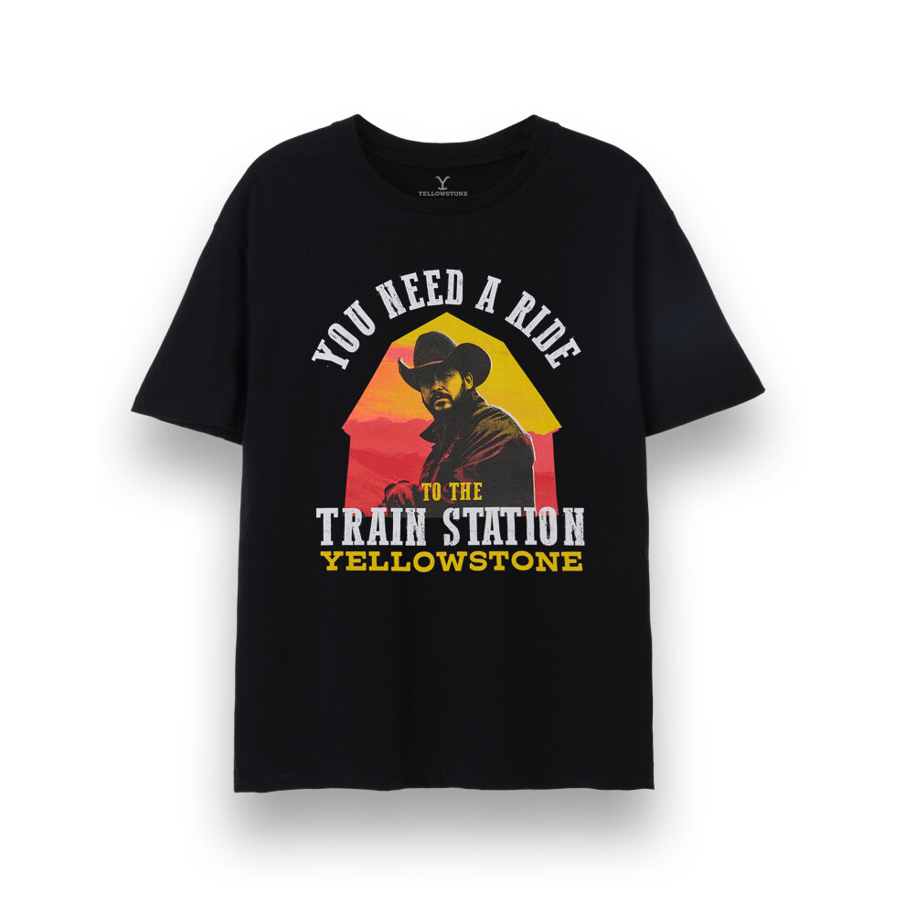 Yellowstone (Small) Short Sleeved T-Shirt (Mens Black)