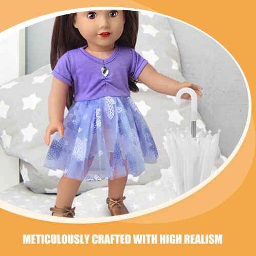 Doll Umbrella Plastic White 2 Pack 2