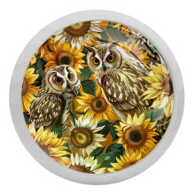 Owl and Sunflower Crystal Glass Cabinet Knobs 4 PCS