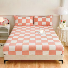 Drap-housse pour lit simple, poches profondes, coins élastiques antidérapants, rose