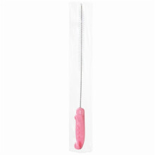 Brosse de nettoyage de paille extra longue réutilisable rose
