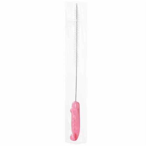 Brosse de nettoyage de paille extra longue réutilisable rose