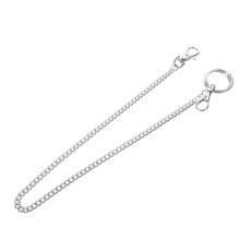 Herenportemonnee met ketting, zilverkleurig metaal, 1 stuk