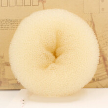 Chignon rond en forme de donut, lot de 4, beige