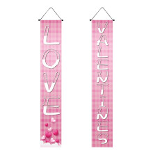 Bannière rose pour la Saint-Valentin, décoration intérieure et extérieure