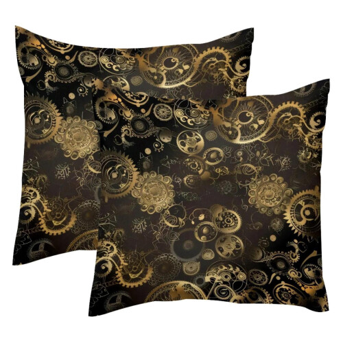 Housses de coussin Steampunk 45 x 45 cm (lot de 2)