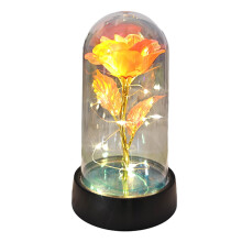 Rose Galaxy préservée sous dôme de verre avec éclairage LED