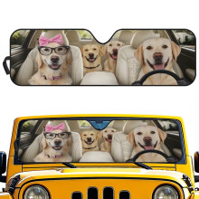 Foldable Golden Retriever Sun Shade for Jeep Wrangler