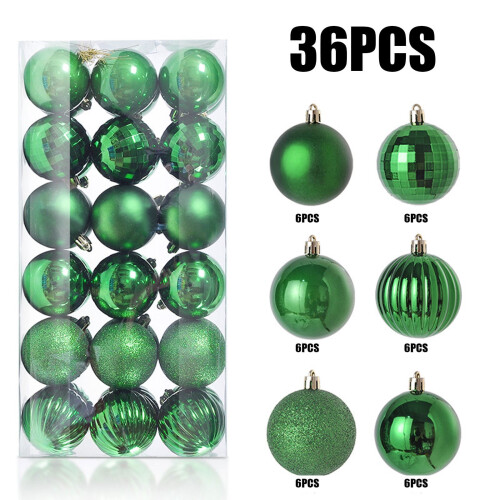 Boules de Noël incassables 30 mm, lot de 36