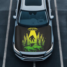 Alien Gorilla Spaceship Car Hood Cover Washable Removable