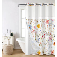 Rideau de douche Mizhona Wildflower avec doublure amovible 71 x 74