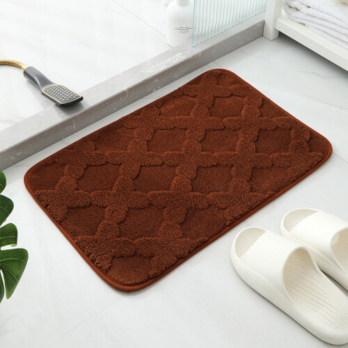 Tapis de bain antidérapant marron 51 x 79 cm