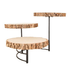 Présentoir à gâteaux en bois à 3 étages pour desserts