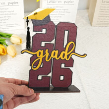 Ornement de remise de diplômes en bois 3D, promotion 2026