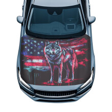 Couverture de capot Soft Wolf drapeau américain pour berlines