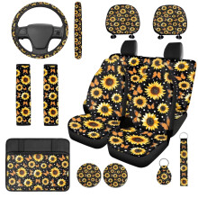 Set di coprisedili per auto con stampa girasoli, 14 pezzi, vestibilità universale