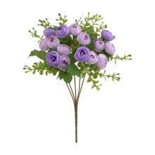 Fleurs artificielles en soie à longues tiges (15 pièces)