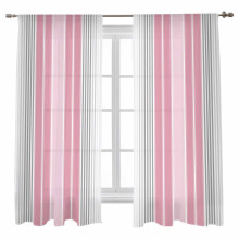 Voilages à rayures dégradées rose-gris 52 x 63 pouces, clair
