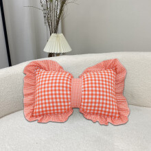 Housse de coussin décorative en velours à nœud papillon pour canapé