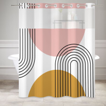 Rideau de douche Mizhona style milieu du siècle avec doublure amovible 71 x 86