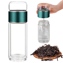 Tasse à thé en verre à double paroi avec infuseur à thé 500 ml (16,9 fl oz) Vert