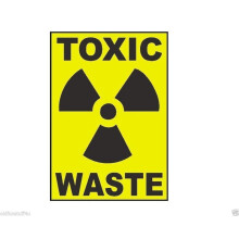 Toxic Waste Safety Sign Aluminum Metal Decal 8 x 12 Inch