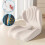 L-Shaped Car Seat Cushion Memory Foam Beige 1