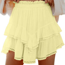 Women's Bohemian Mesh Mini Skirt Elastic Waist