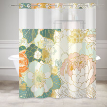 Rideau de douche vert turquoise avec doublure amovible 71 x 74 pouces