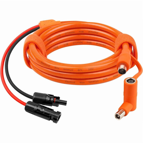 Solar Panel DC 8mm Adapter Cable 2m Tinned Copper Orange