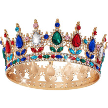 Women's Gold Rhinestone Tiara Crown for Bridal Birthday