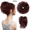 Textured Messy Updo Bun Dark Wine Adjustable Chignon 1
