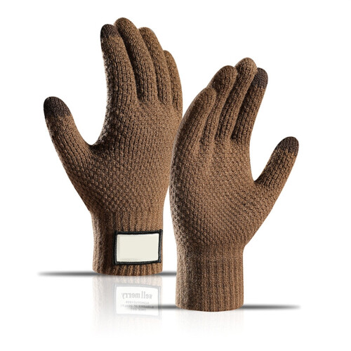 Winter Knitted Full-Finger Gloves Touch-Screen Compatible