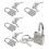 Treasure Chest Lock Padlocks with Keys 5 Sets 1